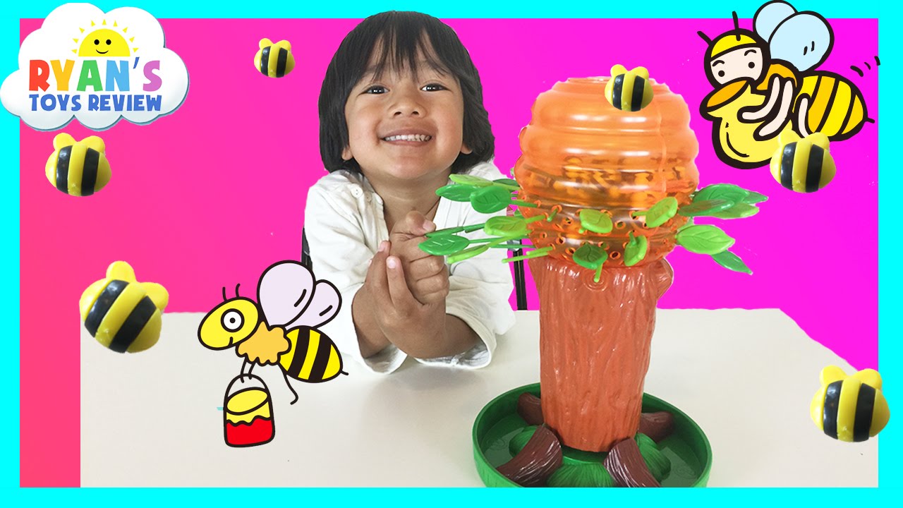 Family Fun Game for kids Honey Bee Tree Egg Surprise Toys Transformer Ryan ToysReview
