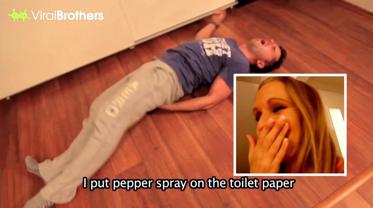 Girlfriend's REVENGE Pepper Sprayed Toilet Paper in Butt Prank