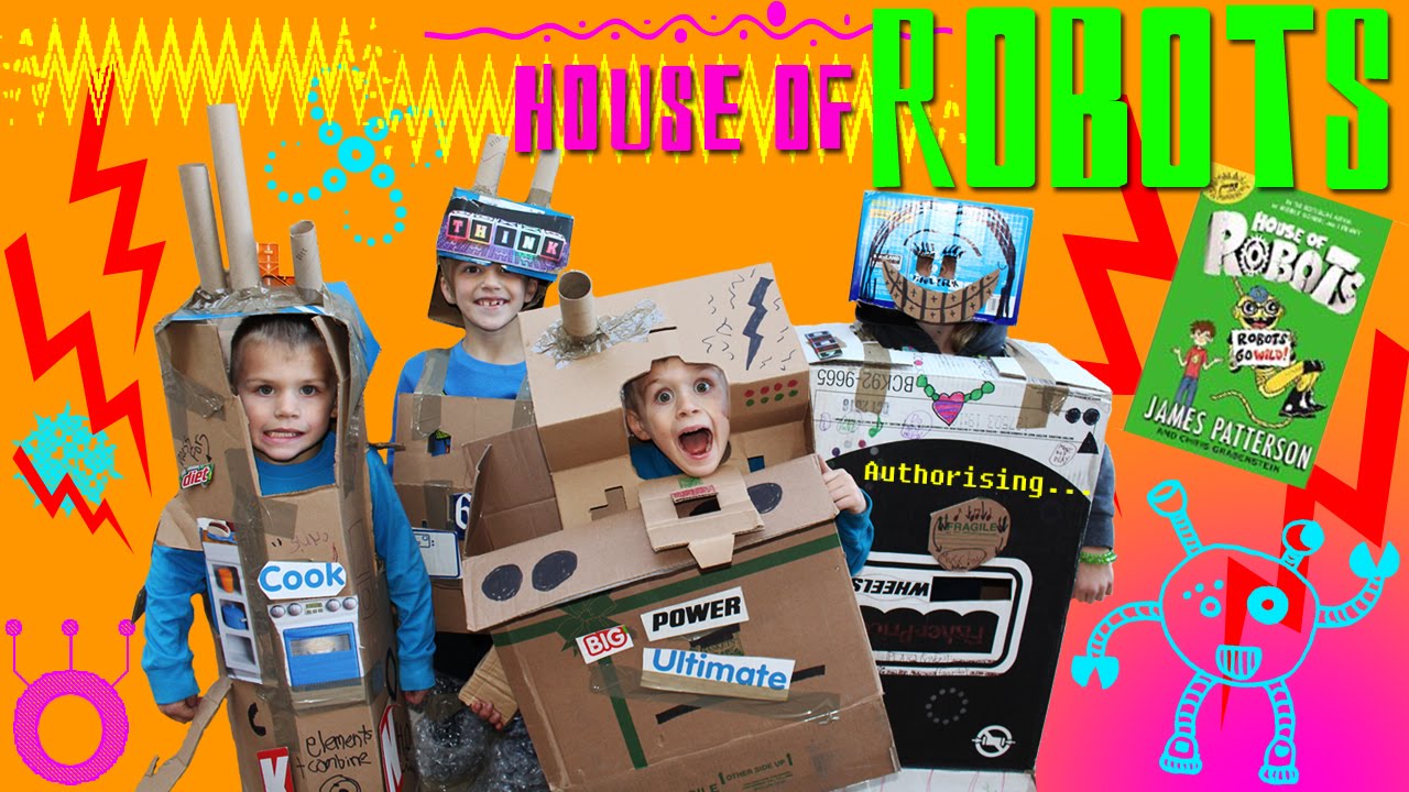 Family Fun Building Cardboard Box Robots!!