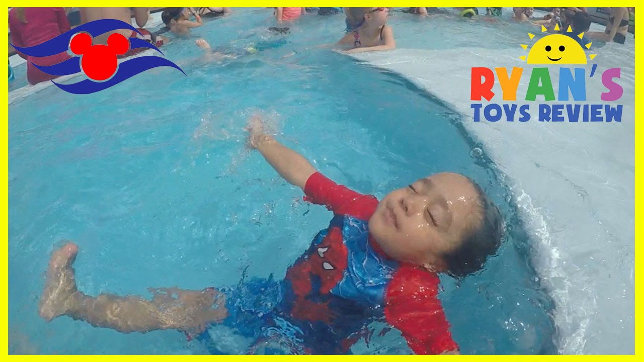 Family Fun in the Mickey Mouse Pool Finding Nemo Splash Pad Disney Cruise Fantasy Play Area for Kids