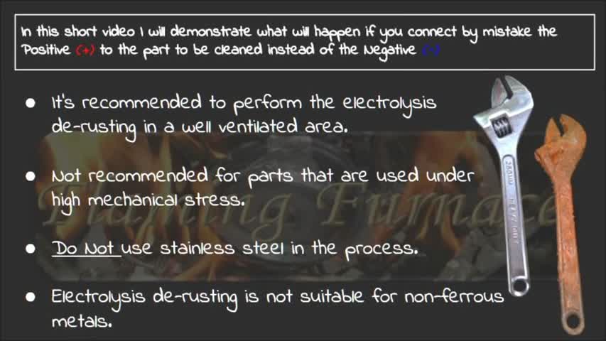Electrolysis De Rusting - -Reversed Experiment