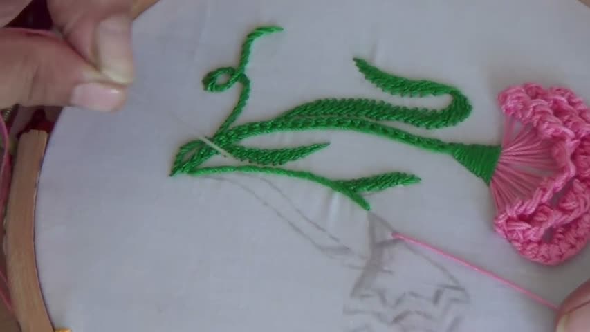 Hand Embroidery- Carnation flower