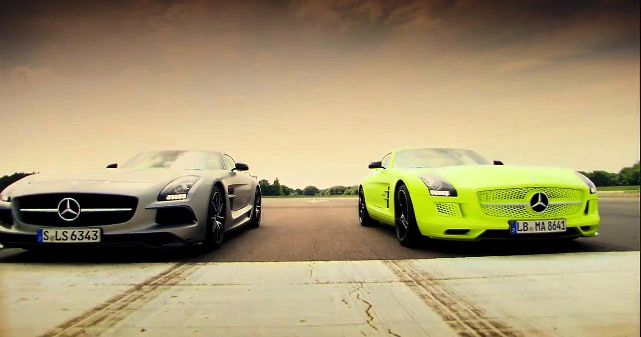 Petrol vs Electric - Mercedes SLS AMG Battle - Top Gear - Series 20 - BBC