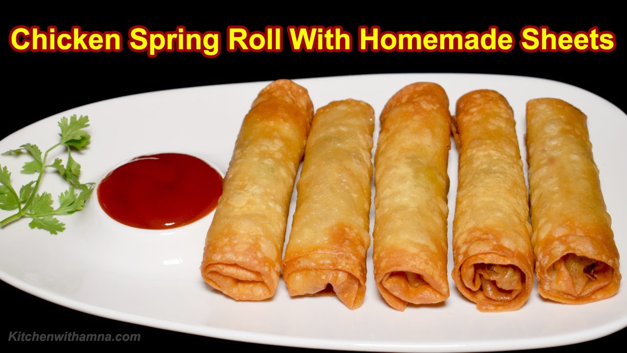 Chicken Spring Roll With Homemade Sheets - Roll Recipe with Roll Patti - Special Ramadan Recipe