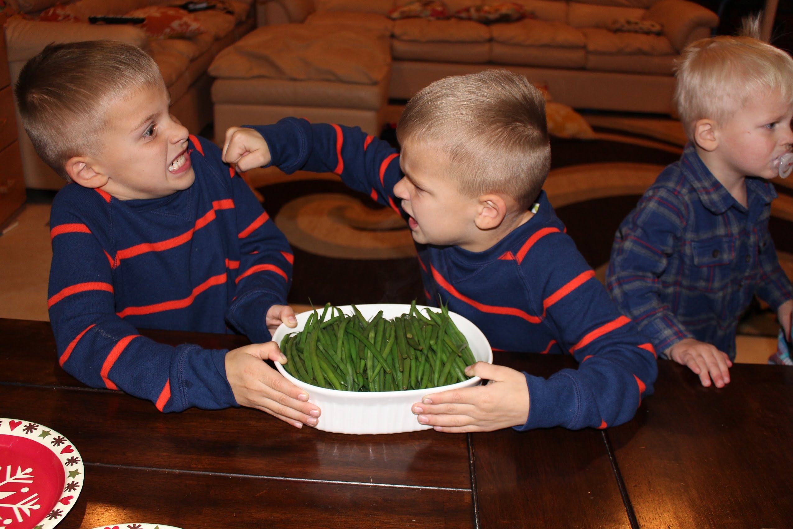 Twins Fight Over Vegetables