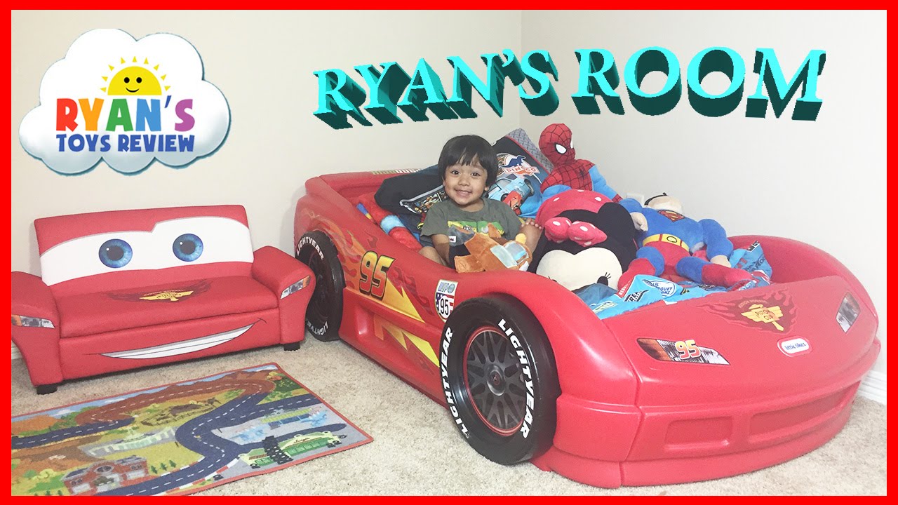 Ryan's Room Tour Disney Pixar Cars Lightning McQueen Toys Theme Bedroom