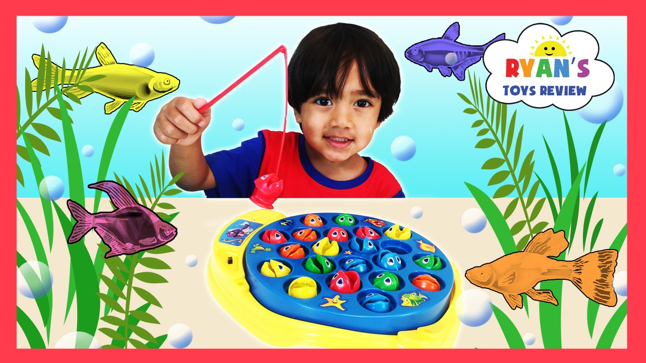 LET'S GO FISHING GAME Surprise Eggs Opening Toys Family Fun Activity for Kids Learn Colors