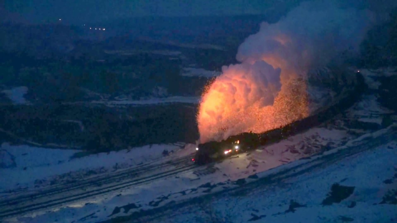 Fire sparks of Steam in Sandaoling Coal Mine Railway China