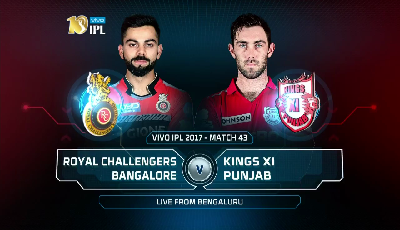 IPL 2017 43rd Match RCB vs KXIP Highlights