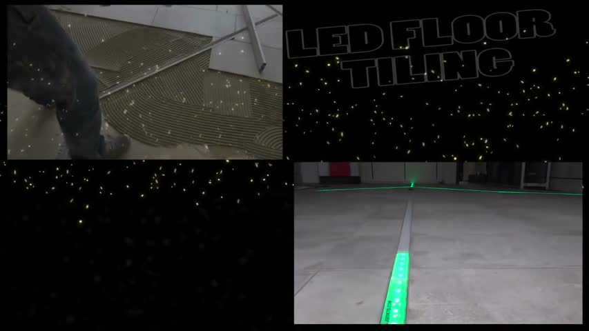 how to LED floor tiling system DIY make your floor interactive Aluminum LED Light tilebar profile