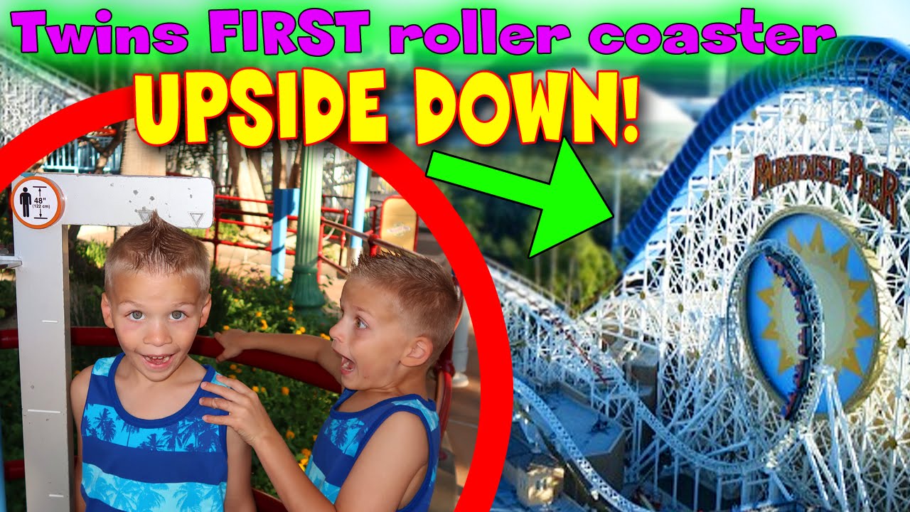 TWINS FIRST UPSIDE DOWN ROLLER COASTER!  California Screamin at Disneyland