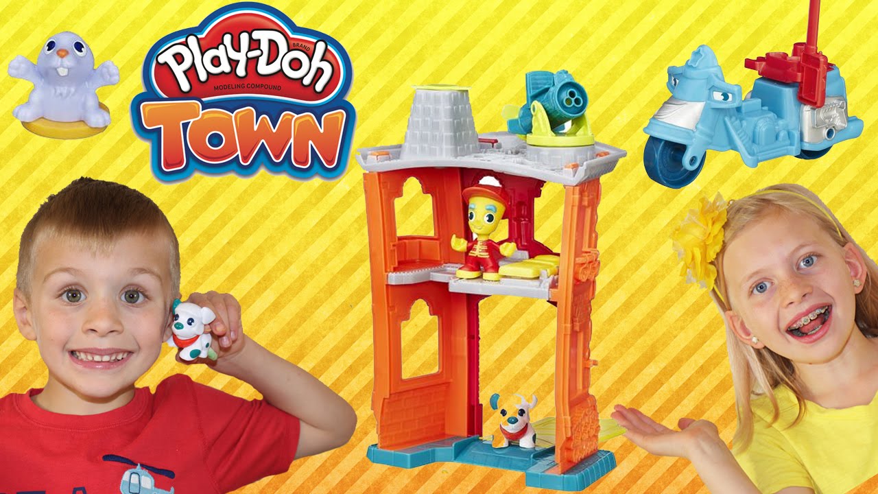 Play-Doh Town Fire Station, Ice Cream Truck, Pizza Delivery, Pet Shop Fun Playtime Toys advertisemen