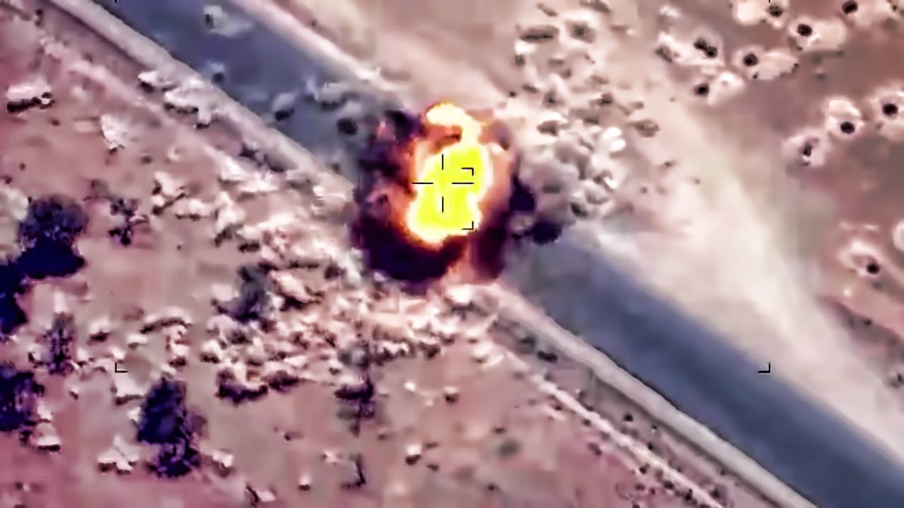 ISIS Truck Gets Clocked By Guided Bomb And Tree