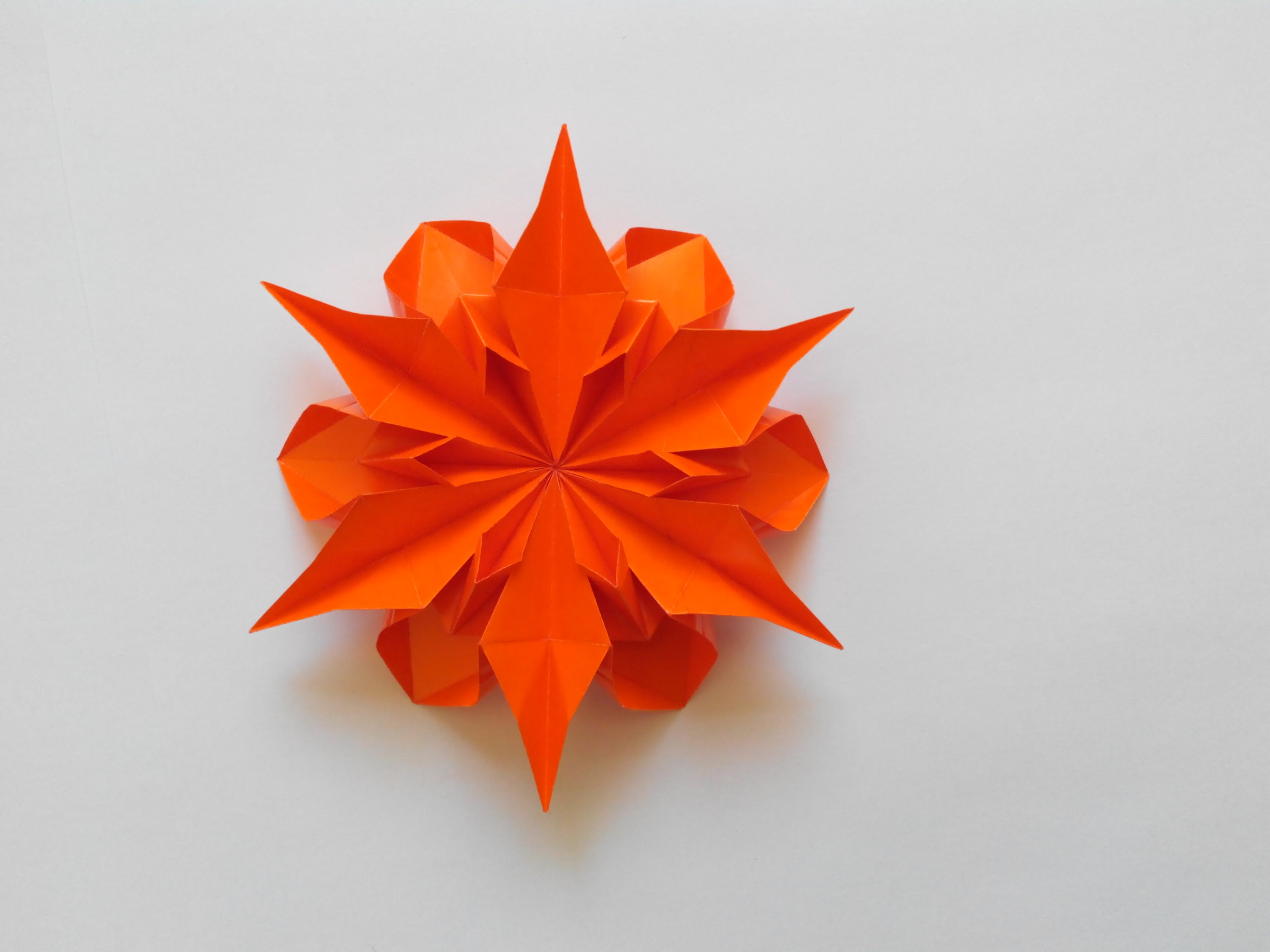 Цветок Георгин оригами, Dahlia Flower origami