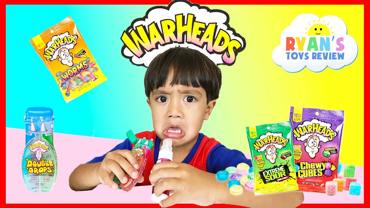 EXTREME WARHEADS CHALLENGE Sour Candy challenge Kids Candy Review Ryan ToysReview