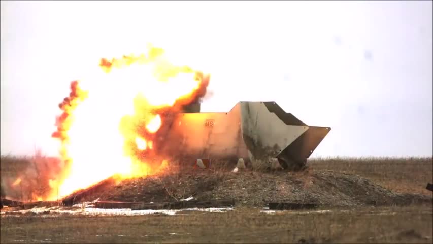 Artillery shell impacts in slow motion