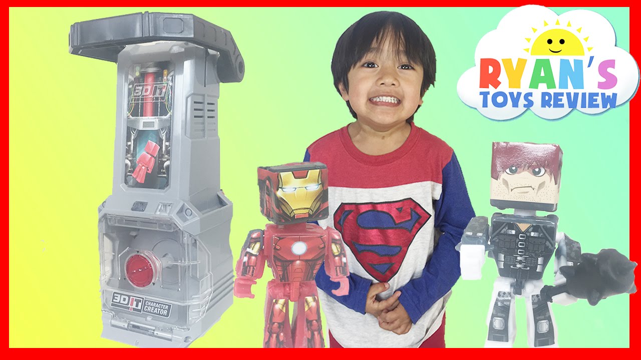 3DIT Character Creator Mold Maker Toys for Kids Marvel SuperHeroes Iron Man Ryan ToysReview