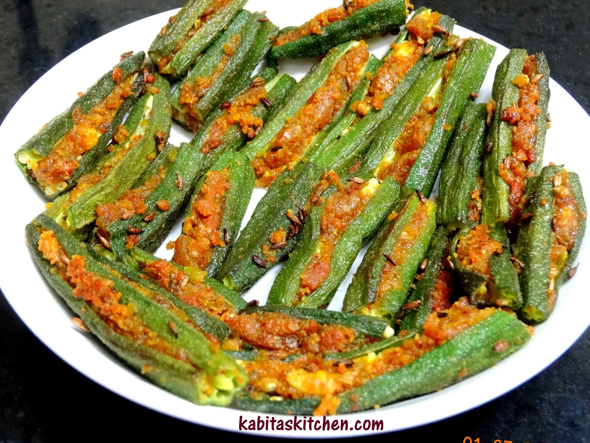 Stuffed Bhindi Recipe-Stuffed Okra-Besan Wali Bhindi-Bharwa Bhindi Masala