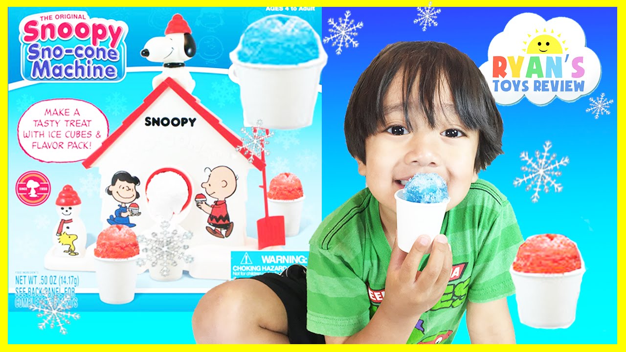 Snoopy Snow Cone Maker Machine from The Peanuts Movie Toy for Kids Ryan ToysReview