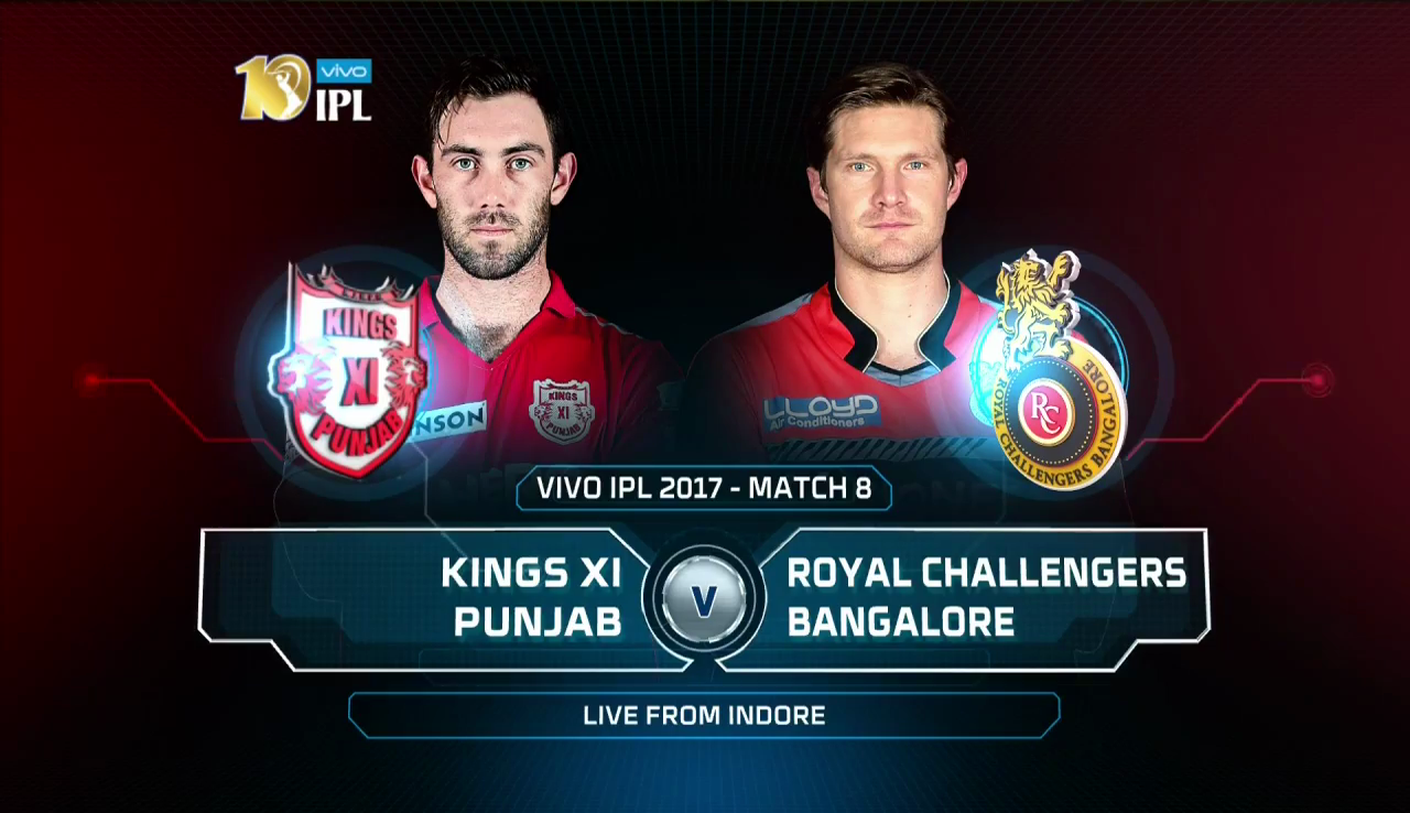 IPL 2017 8th Match RCB vs KXIP Highlights
