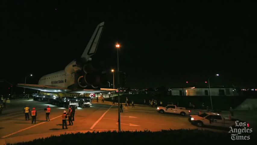 Space shuttle Endeavour's trek across LA: Timelapse