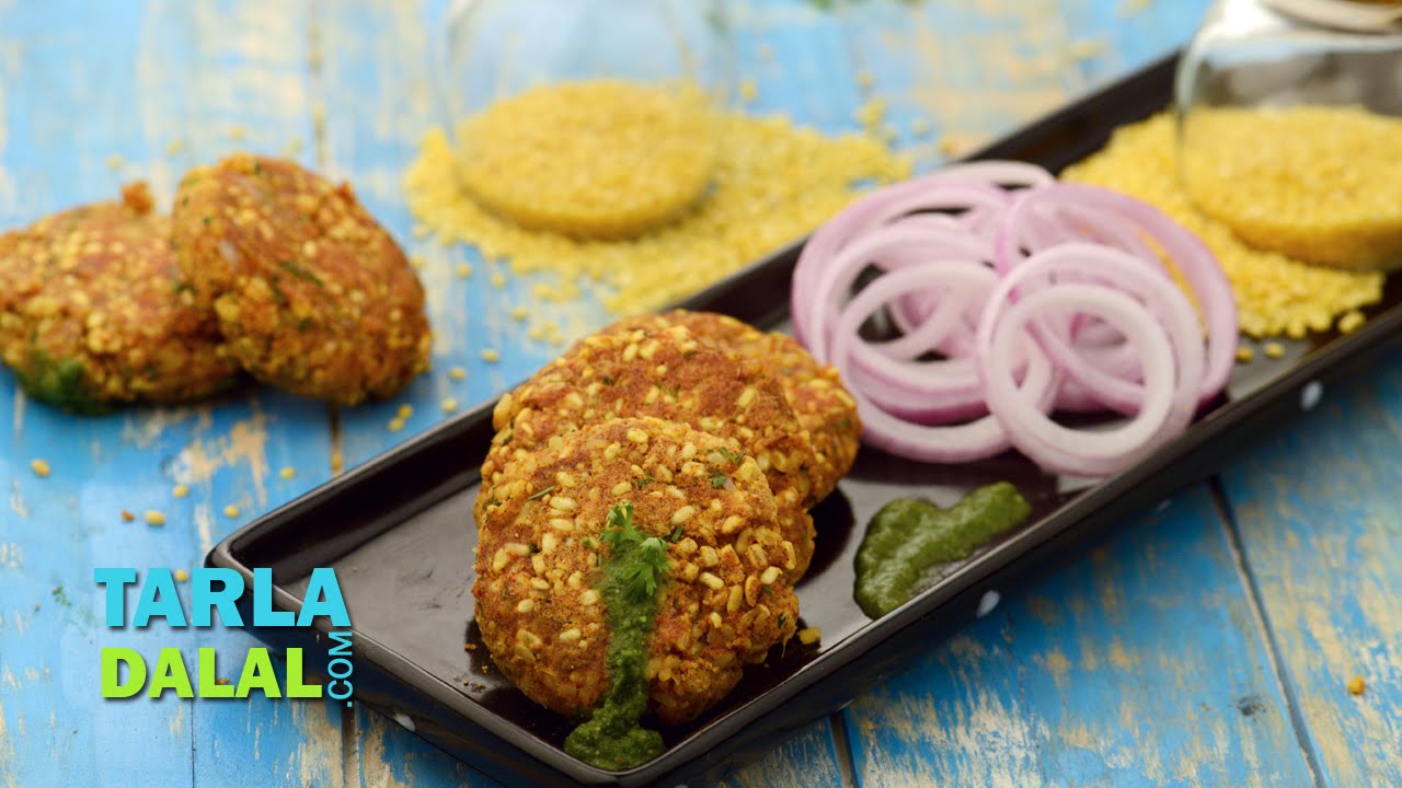 Moong Dal and Paneer Tikki (Low Calorie Snack) by Tarla Dalal