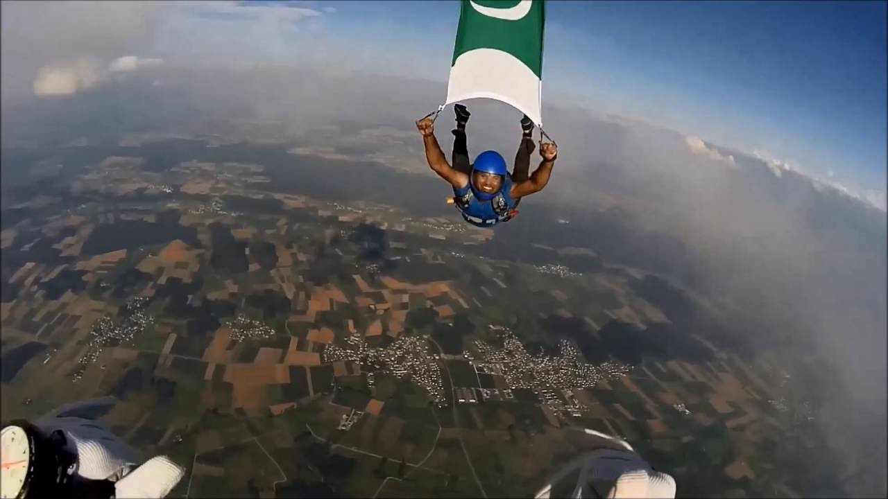 Skydiving with Pakistani Flag in German Skies - Ahmad Mustafa