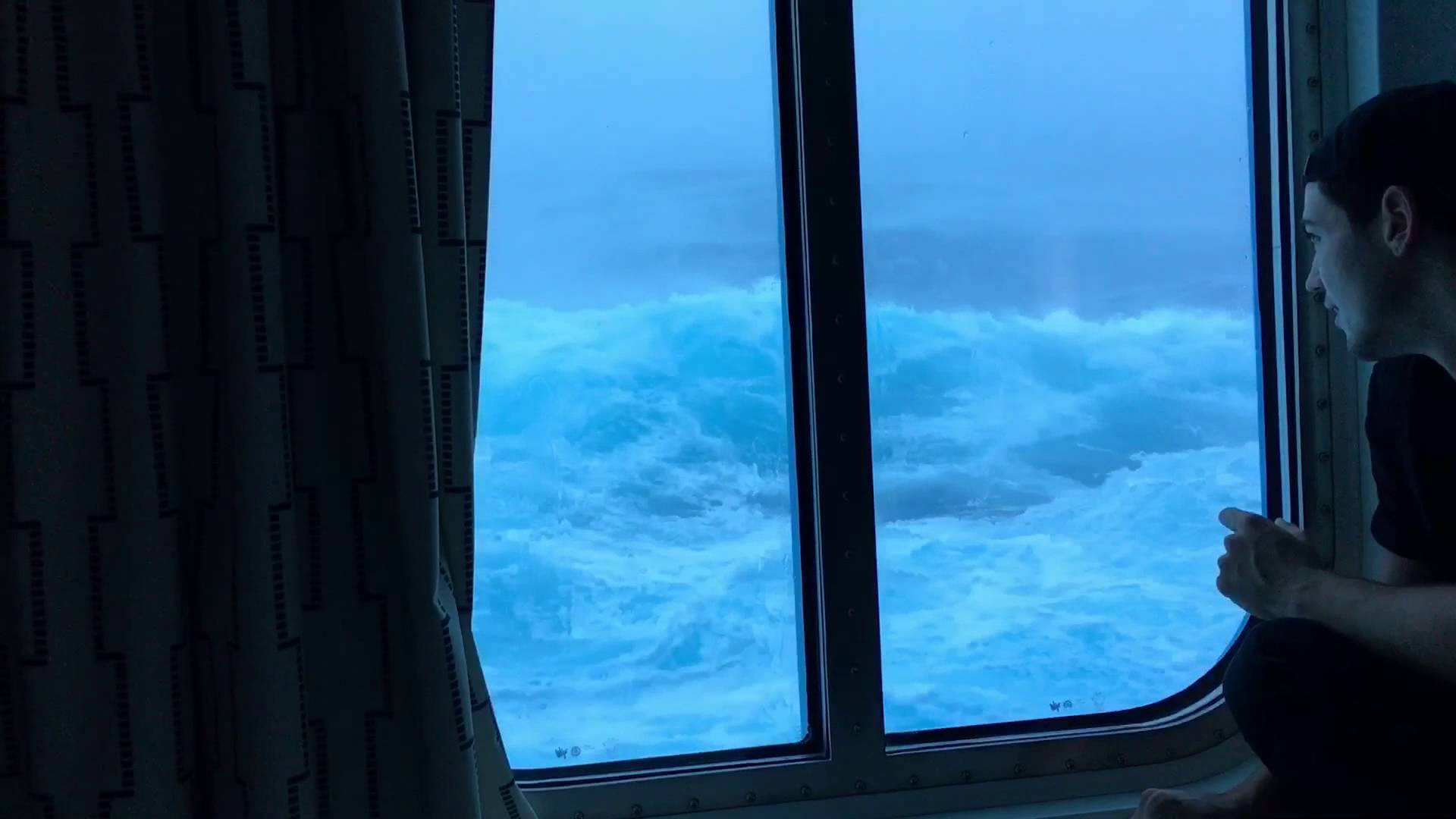 Anthem Of The Seas Vs huge waves and 120 mph winds. Viewed from my room on the third floor!