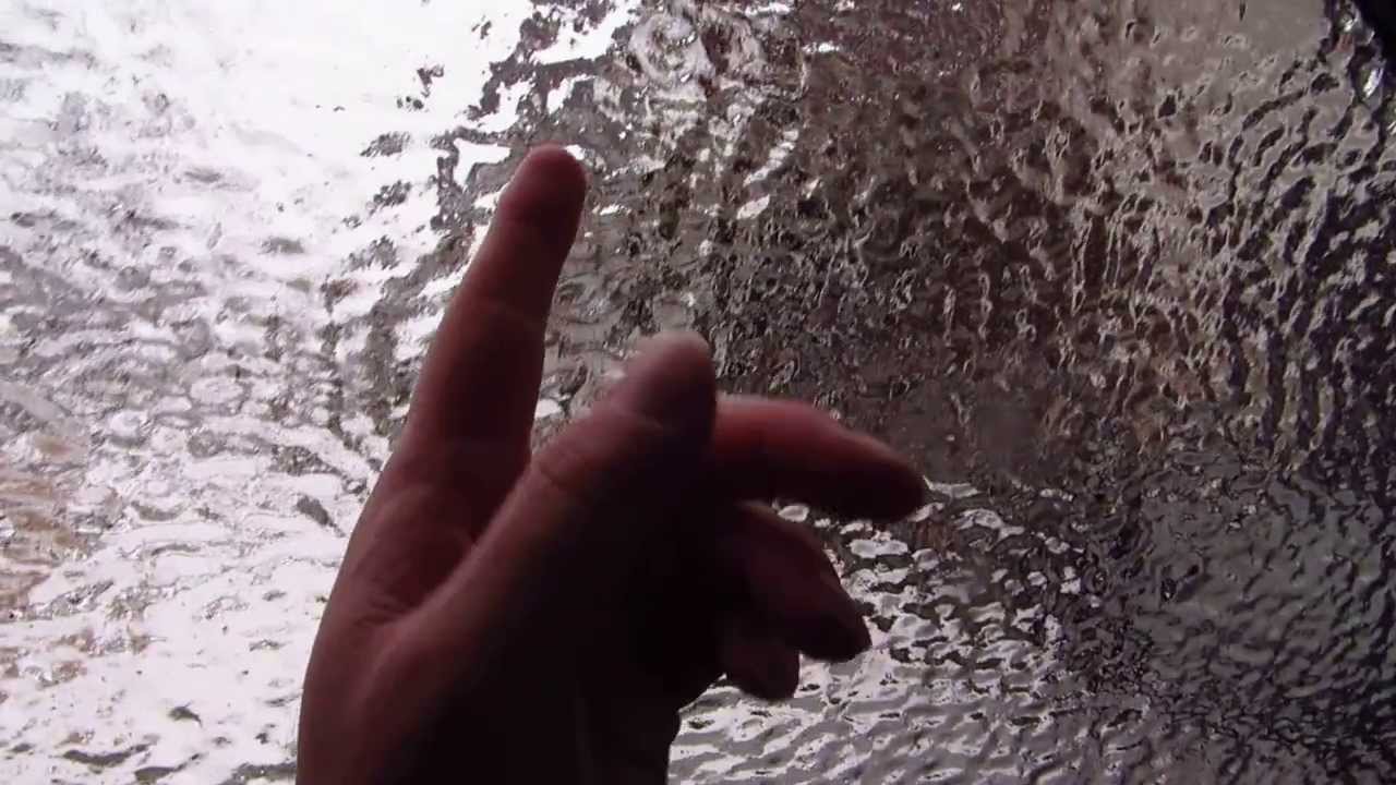 Ice storm Smashing the car window.