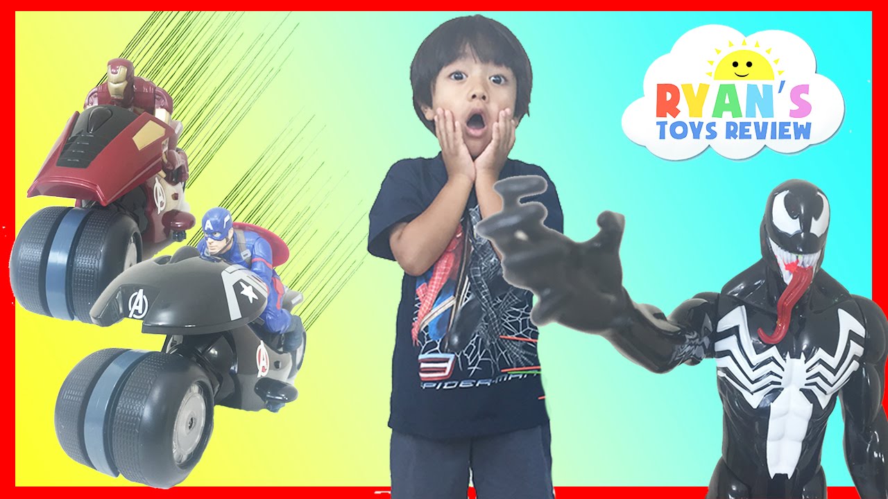 Spiderman vs Venom Marvel Superheroes Avengers Captain America Iron Man Egg Surprise Toys Kids Video