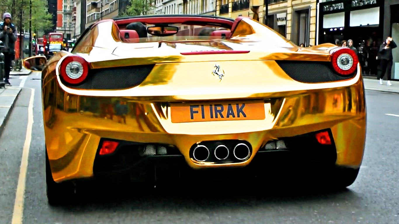 Supercars in London - April (Gold cars, burnt rubber, custom cars and more)