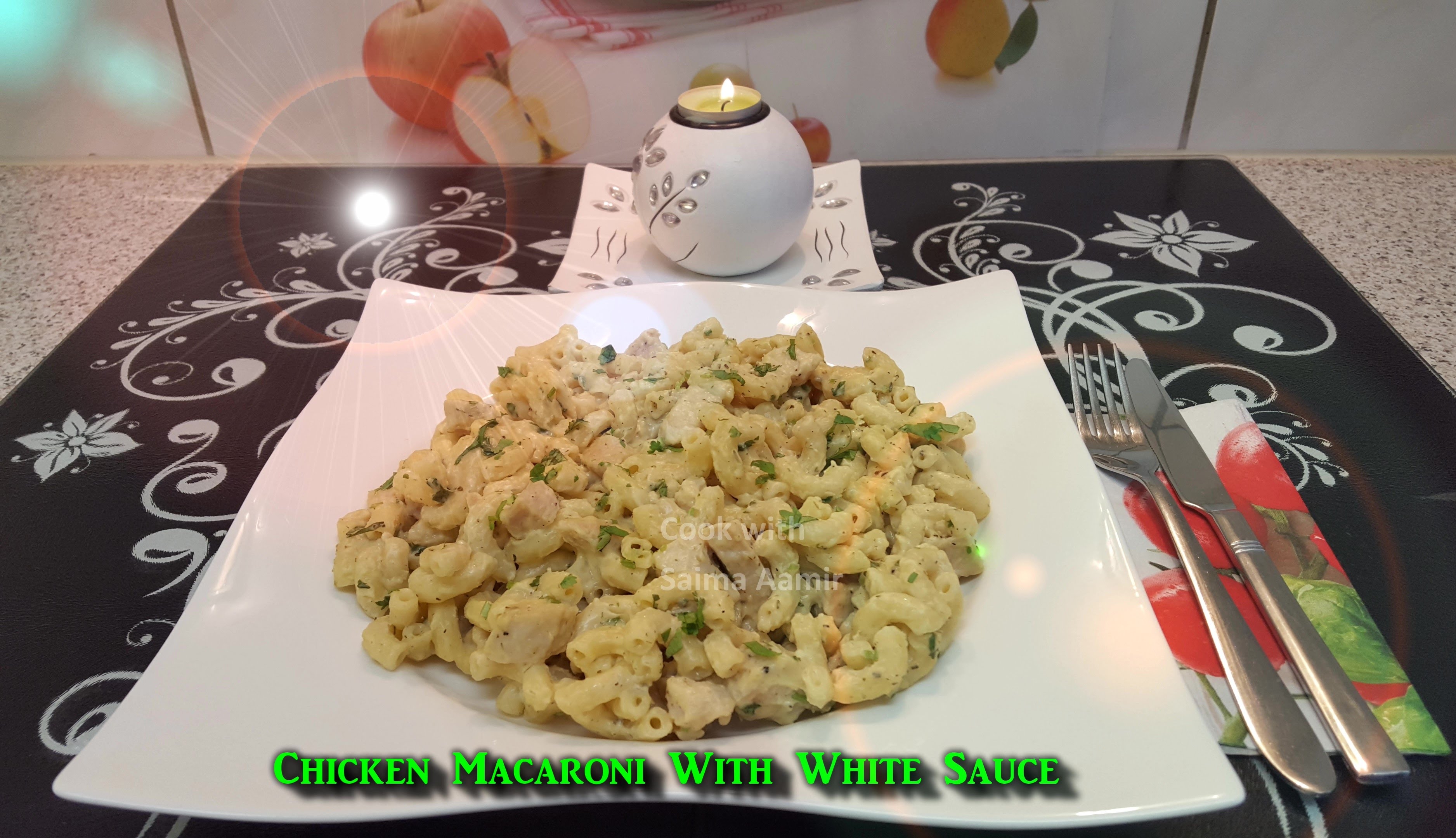 Chicken Macaroni With White Sauce چکن میکرونی وِد وائٹ سوس