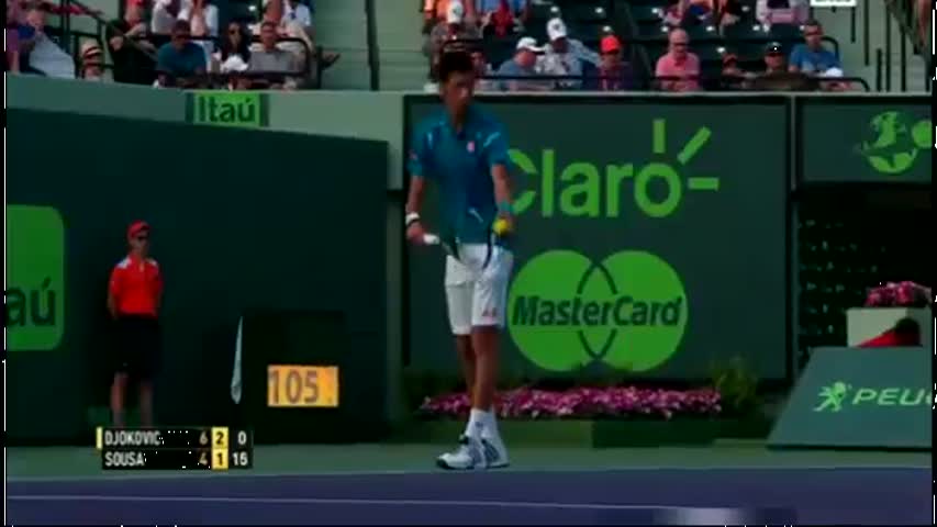 Novak djokovic vs Sousa 2nd Set highlights 3rd Raound Miami Masters 2016