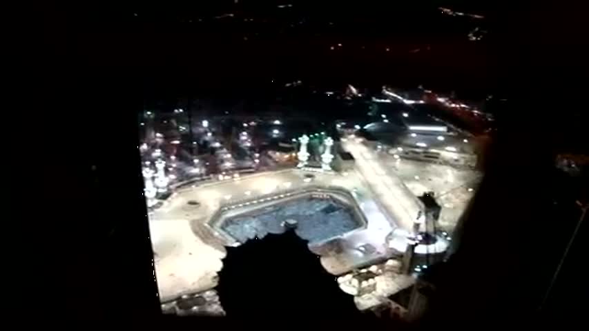 makkah night view on zamzam tower lift
