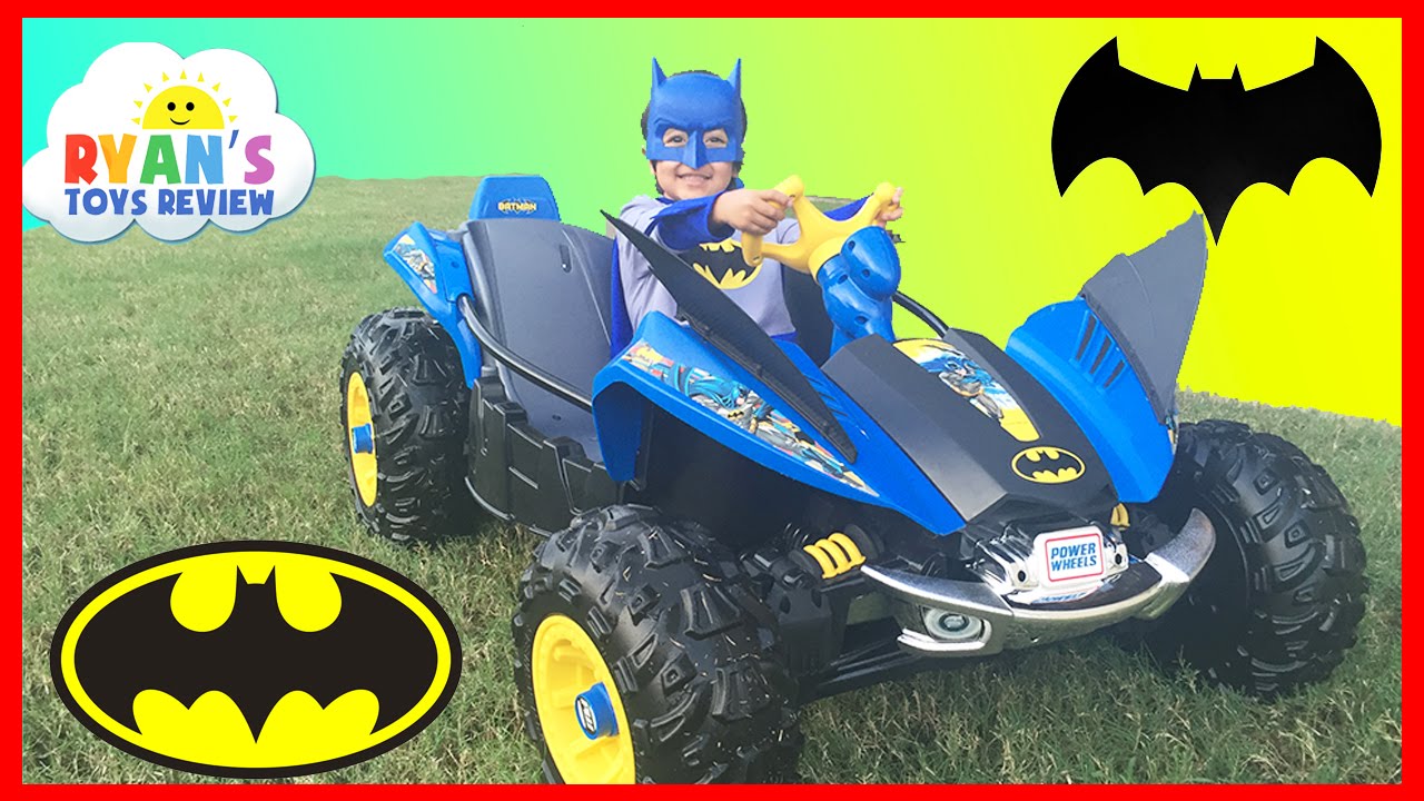 BATMAN BATMOBILE Power Wheels Batman 12V Dune Racer Powered Ride On Car for Kids Unboxing and Riding