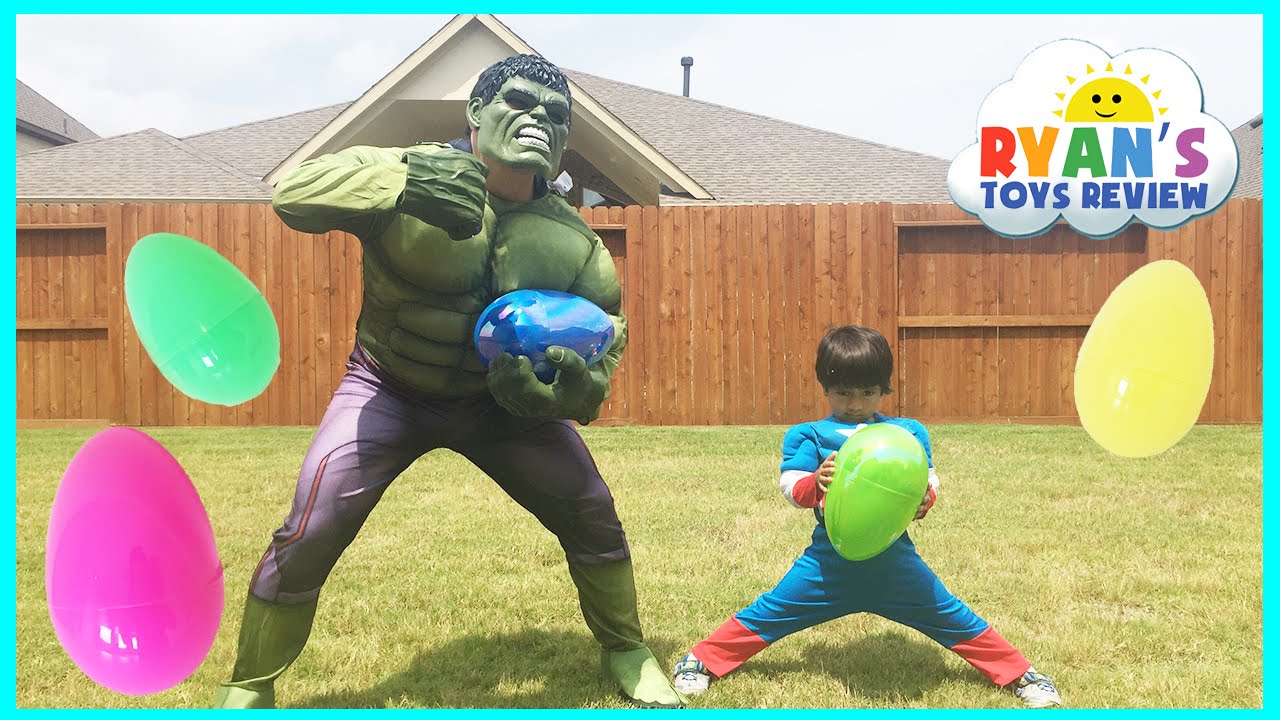Easter Egg Hunt Surprise Toys Challenge Marvel Superheroes Avengers Captain America vs The Hulk