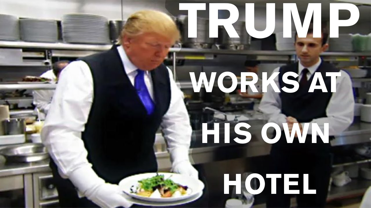 President Trump works as a Waiter at his own Hotel