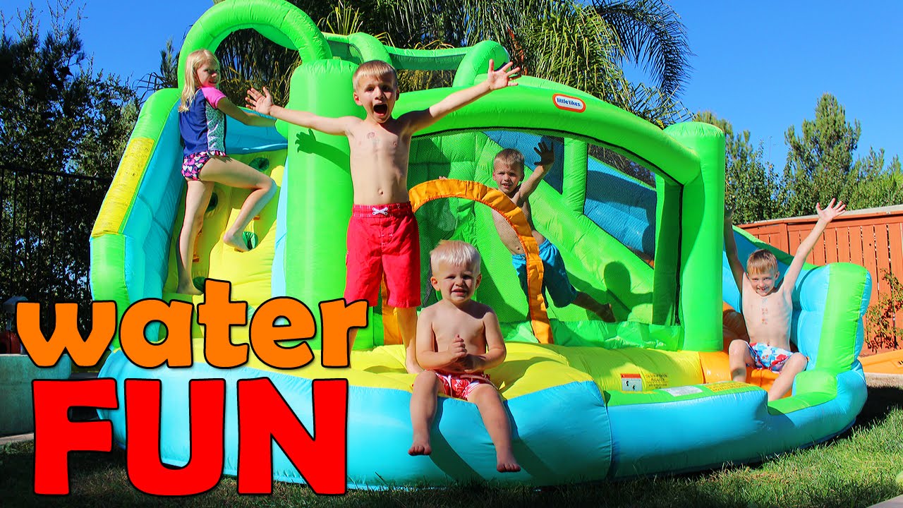 Little Tikes 2-in-1 Wet 'n Dry Waterslide and Bouncer Inflatable Playhouse