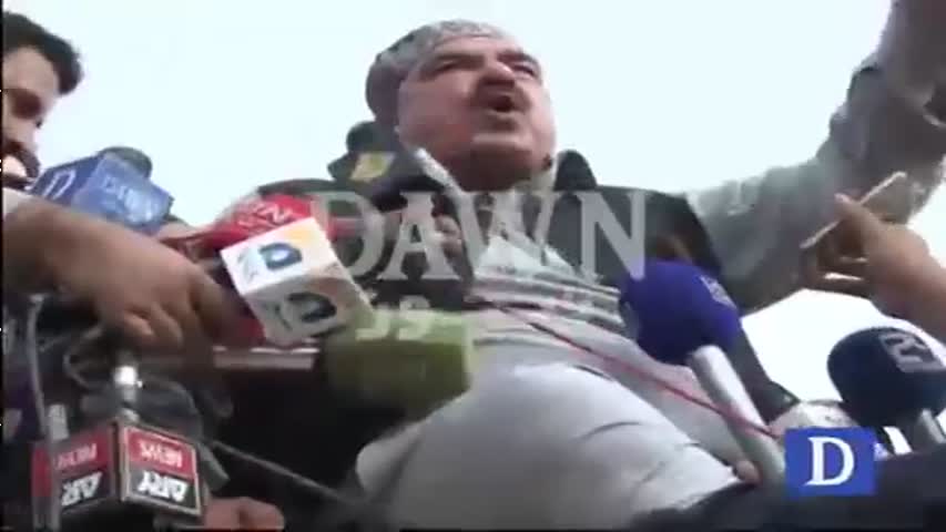 Media talks of Shaikh Rasheed at commitee chowk