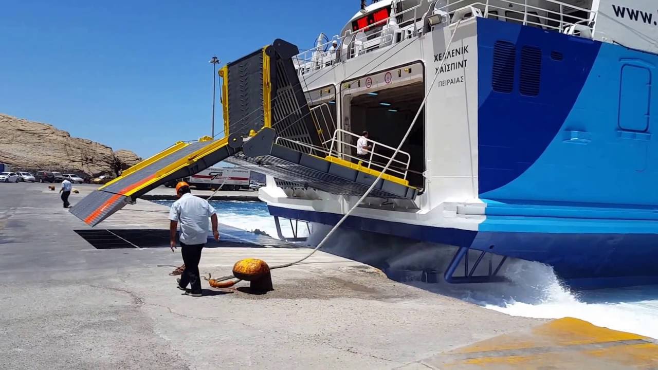 Ferry at Santorini Departing 27.06.2017