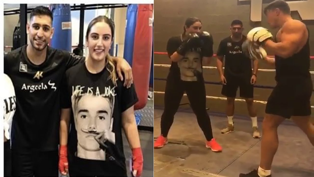 Bakhtawar BZ train with Boxer Amir Khan in Dubai