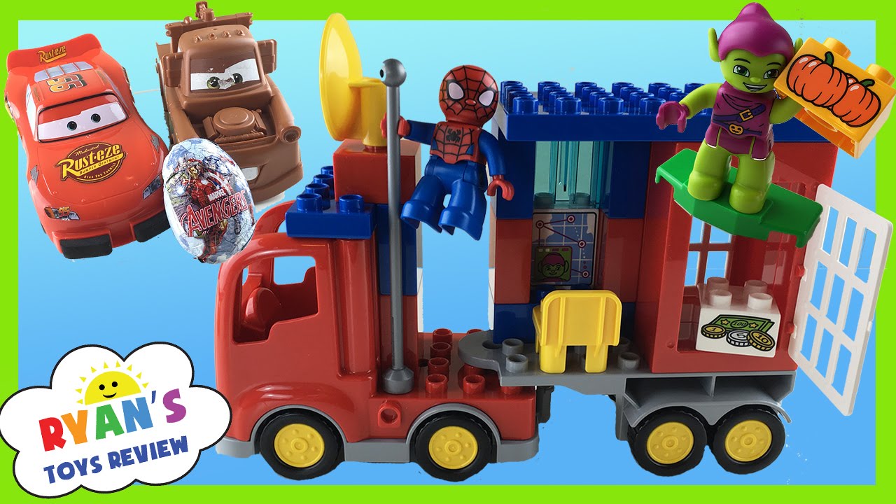 Lego Duplo Marvel Spiderman Super Heroes Spider Truck Adventure Disney Cars Toys  Egg Surprise