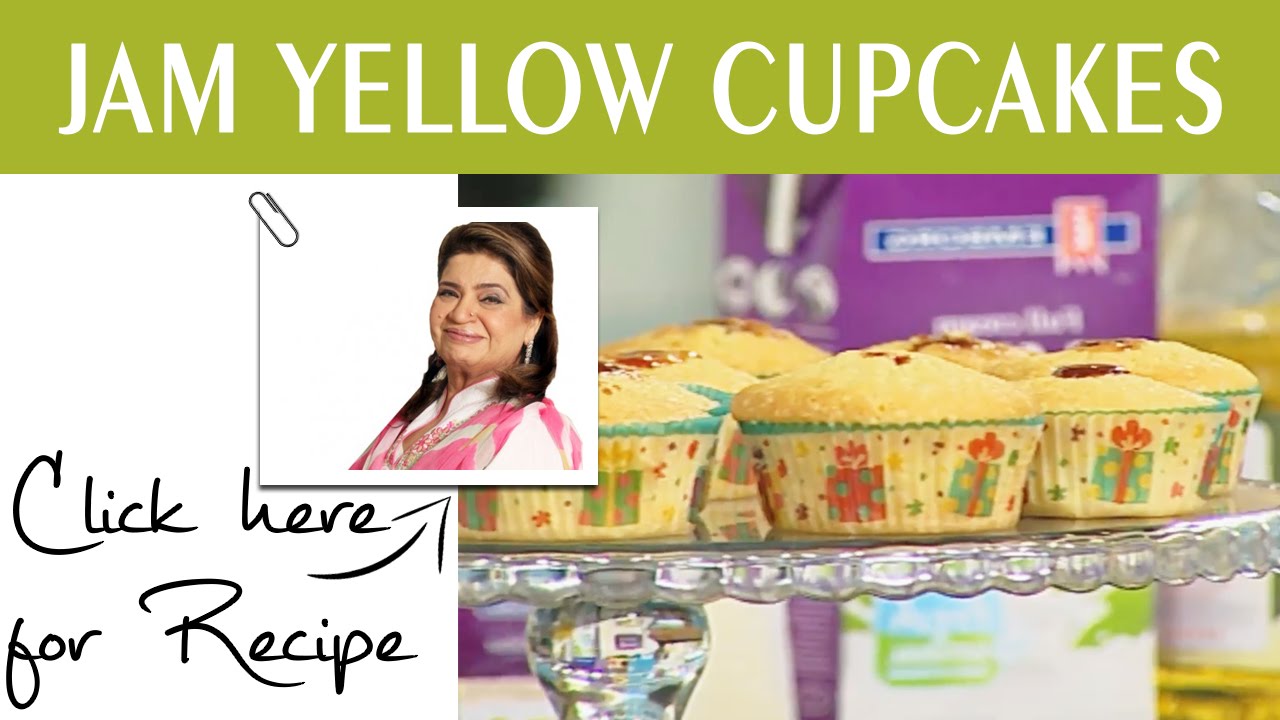 Masala Mornings Recipe Jam Yellow Cupcakes by Chef Shireen Anwar Masala TV 30 August 2016