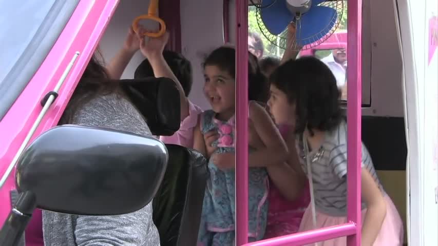 Tickled pink: Pakistani women hold 'rickshaw rally' for equality