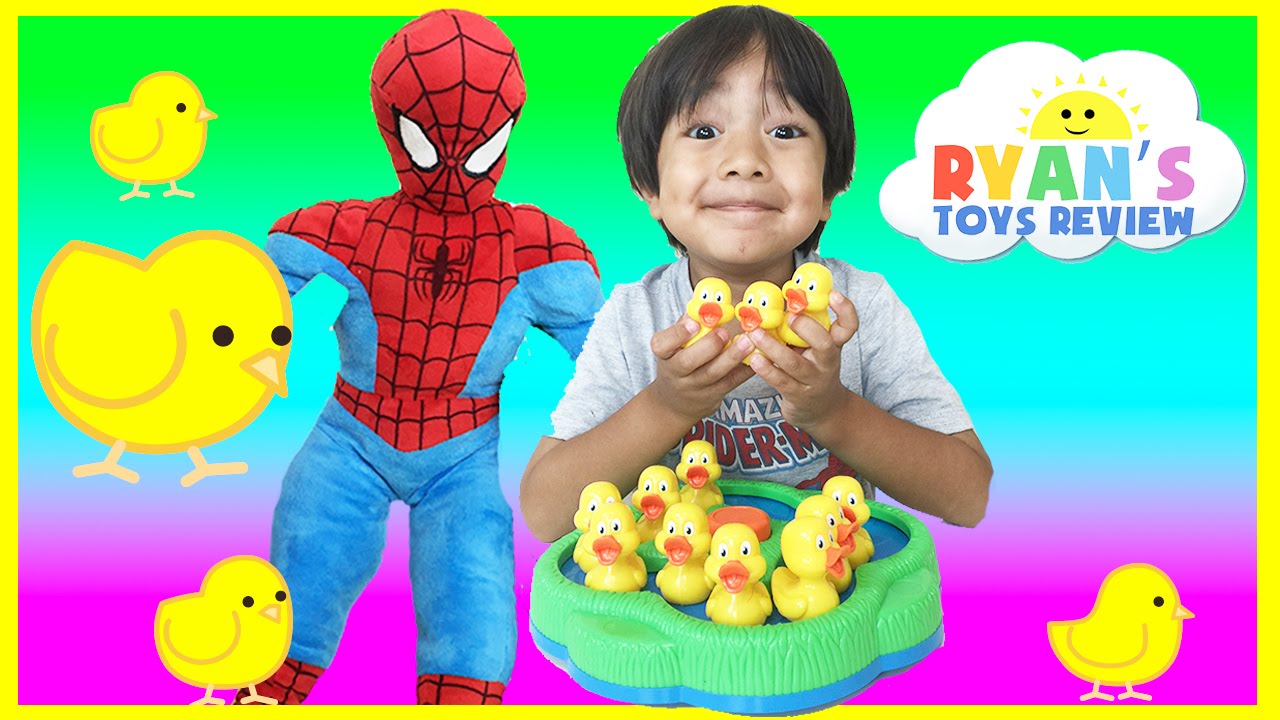 Lucky Duck Game Spiderman Family Fun Toy for Kids Egg Surprise Superman Disney Cars Thomas Trains