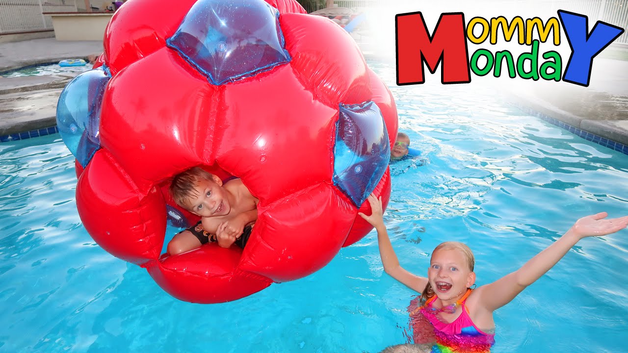 Giant Red Ball Swimming Party || Mommy Monday