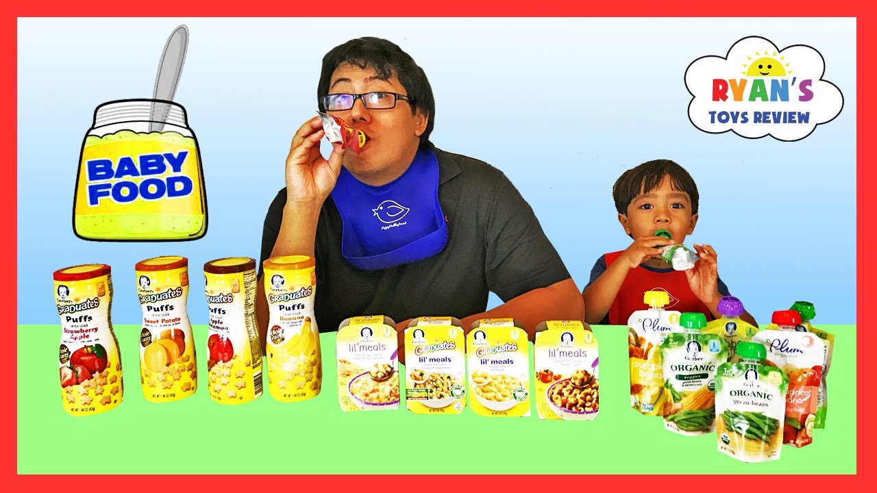 BABY FOOD CHALLENGE Super Gross Flavors! Ryan ToysReview
