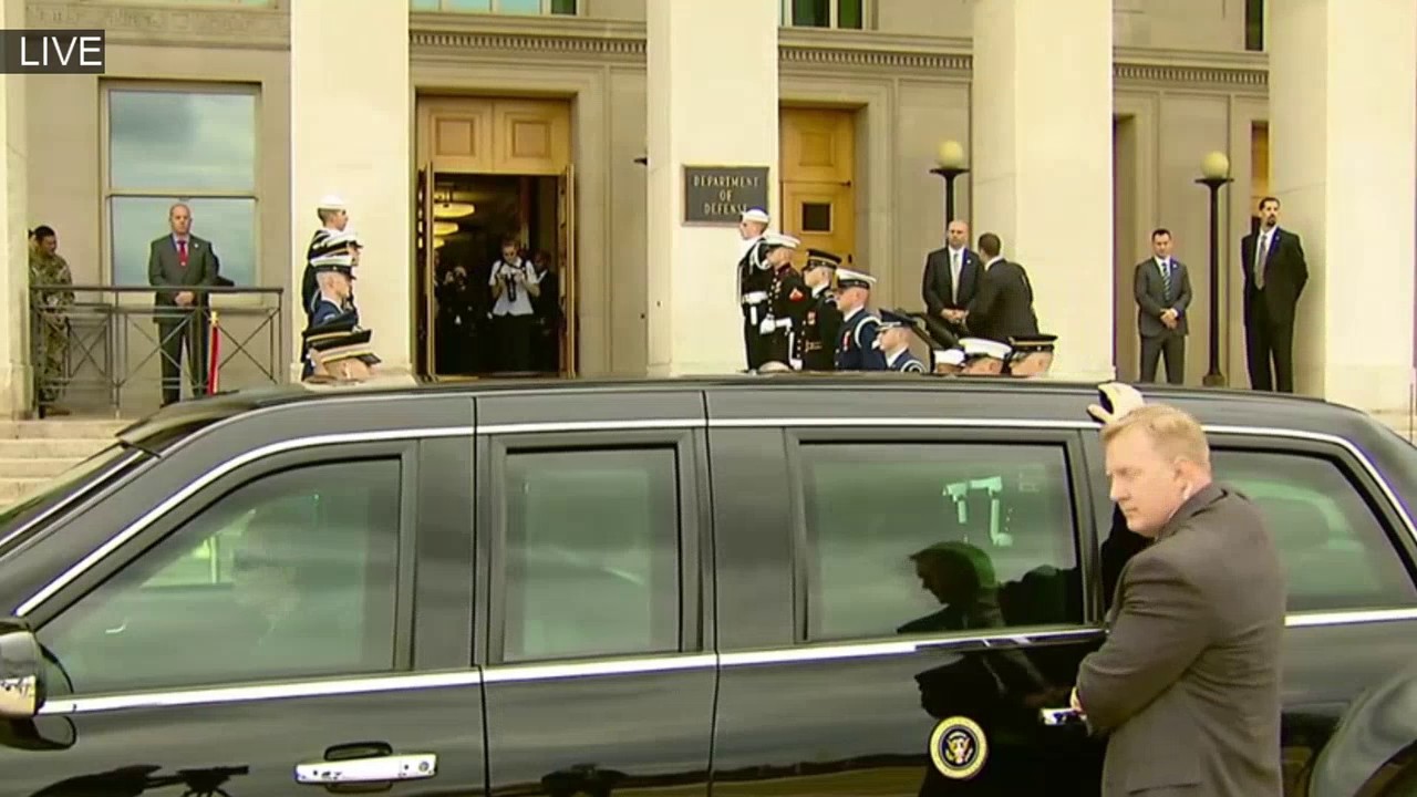 President Donald Trump Arriving at The Pentagon MUST WATCH 