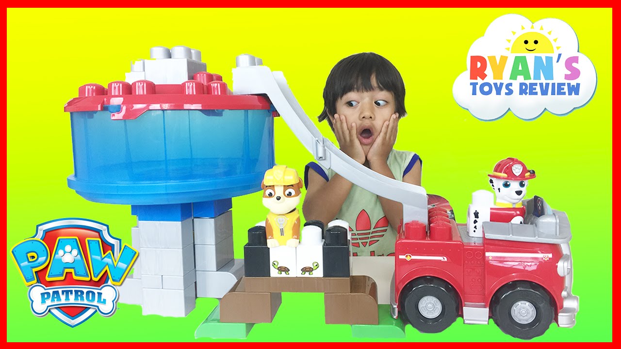 Paw Patrol Toys Ionix Jr. Tower Block Set The Lookout Turtle Rescue Rubble  Ryan ToysReview