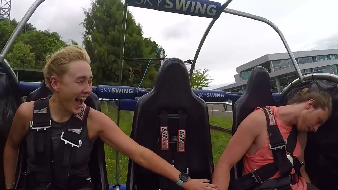 Sky Swing Guy passes out..........classic fail